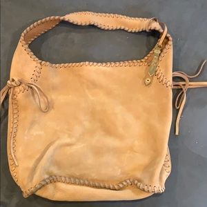 Cole Haan tan suede hobo bag